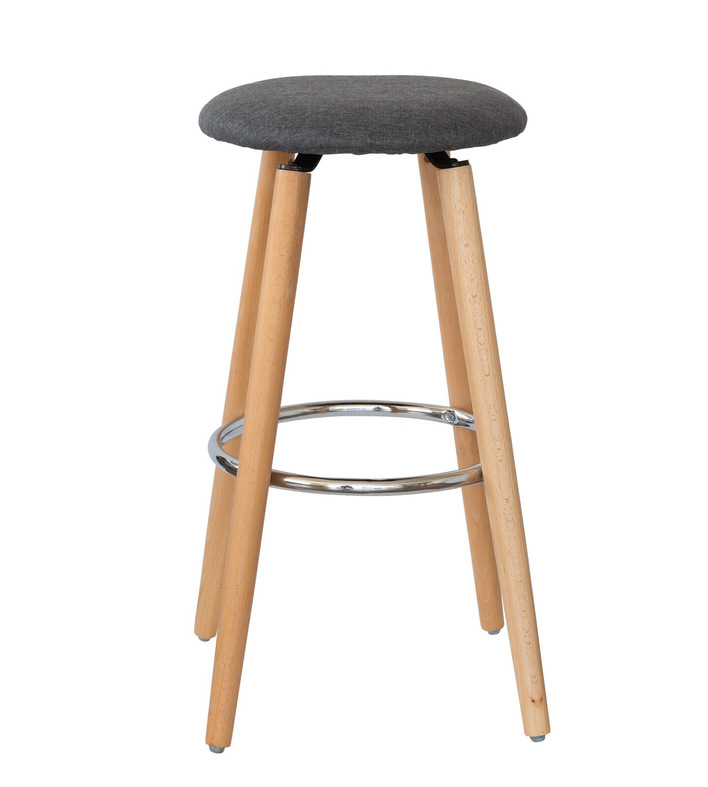 2 Cotton/Steel Modern Padded Barstools (Grey/Wood) V196-BS1246G