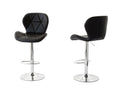 2 Comfortable Bar Stools (Black) w/ Adjustable Height, 90-112cm V196-BS520B