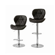 2 Comfortable Bar Stools (Black) w/ Adjustable Height, 90-112cm V196-BS520B