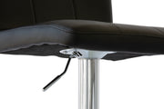 2 Comfortable Bar Stools (Black) w/ Adjustable Height, 90-112cm V196-BS520B