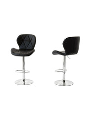2 Comfortable Bar Stools (Black) w/ Adjustable Height, 90-112cm V196-BS520B_K