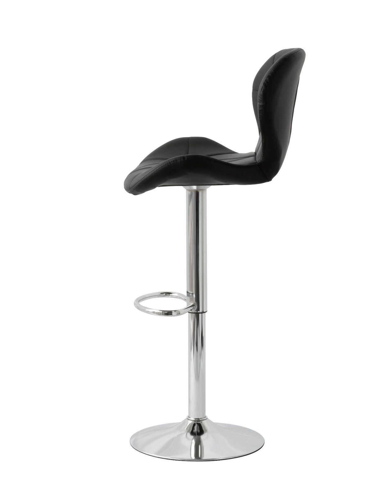 2 Comfortable Bar Stools (Black) w/ Adjustable Height, 90-112cm V196-BS520B_K