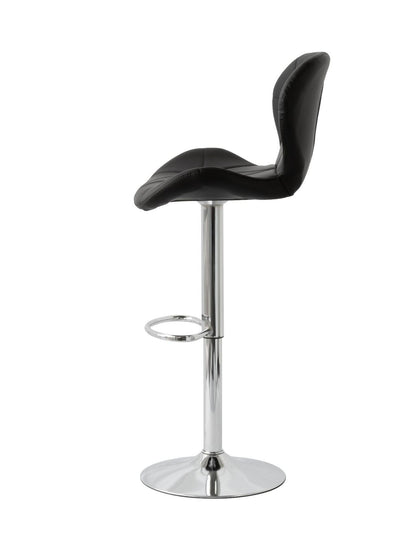 2 Comfortable Bar Stools (Black) w/ Adjustable Height, 90-112cm V196-BS520B_K
