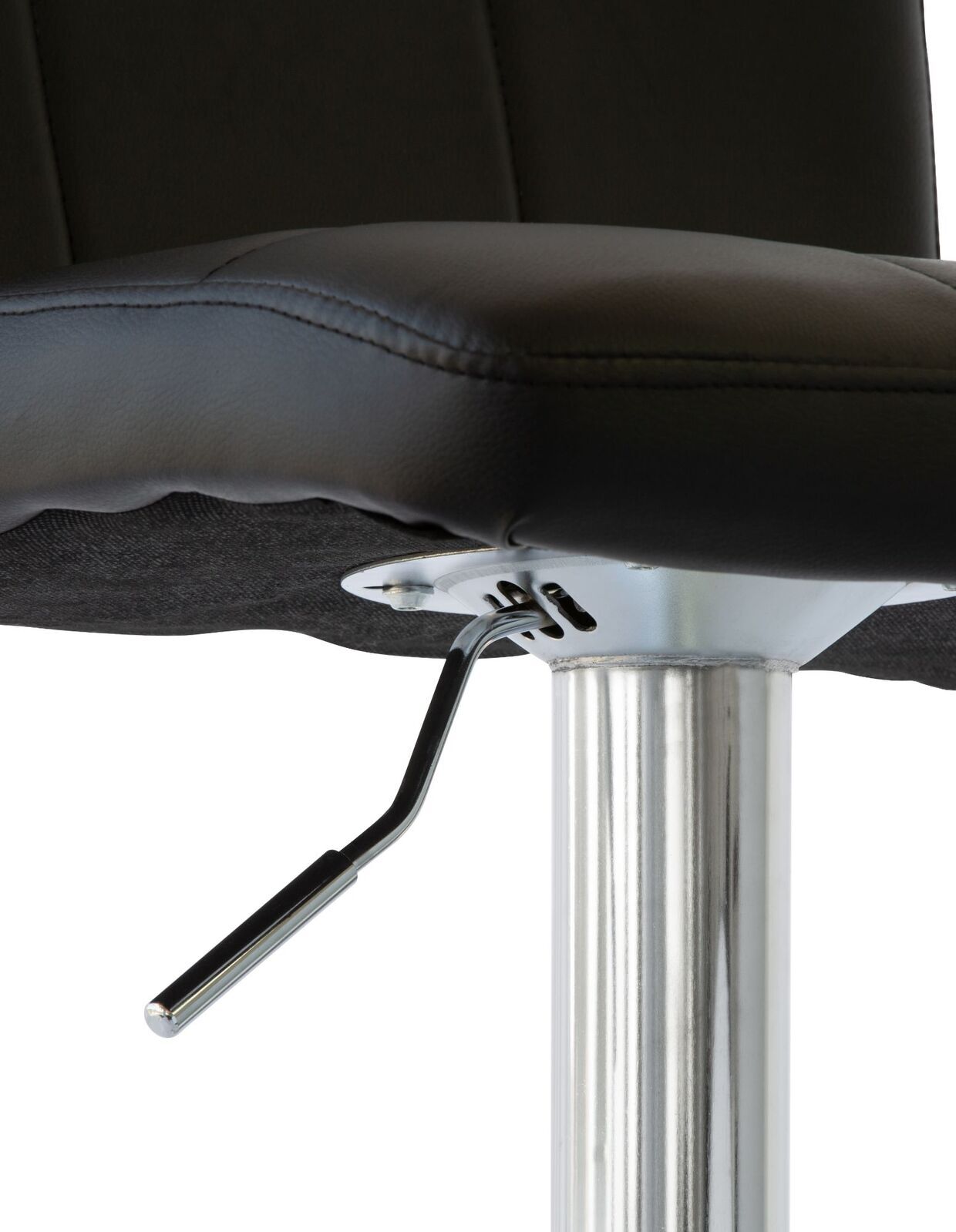 2 Comfortable Bar Stools (Black) w/ Adjustable Height, 90-112cm V196-BS520B_K