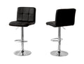 2 Tall Back Paddled Leather Barstools (Black), 90-110cm V196-BS521B
