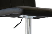 2 Tall Back Paddled Leather Barstools (Black), 90-110cm V196-BS521B