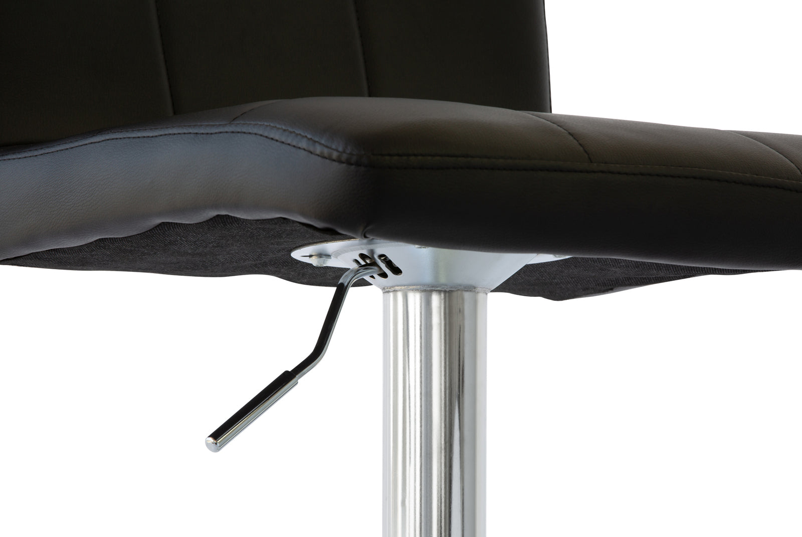 2 Tall Back Paddled Leather Barstools (Black), 90-110cm V196-BS521B