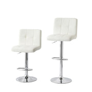 2 Tall Back Paddled Leather Barstools (White), 90-110cm V196-BS521W