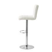 2 Tall Back Paddled Leather Barstools (White), 90-110cm V196-BS521W