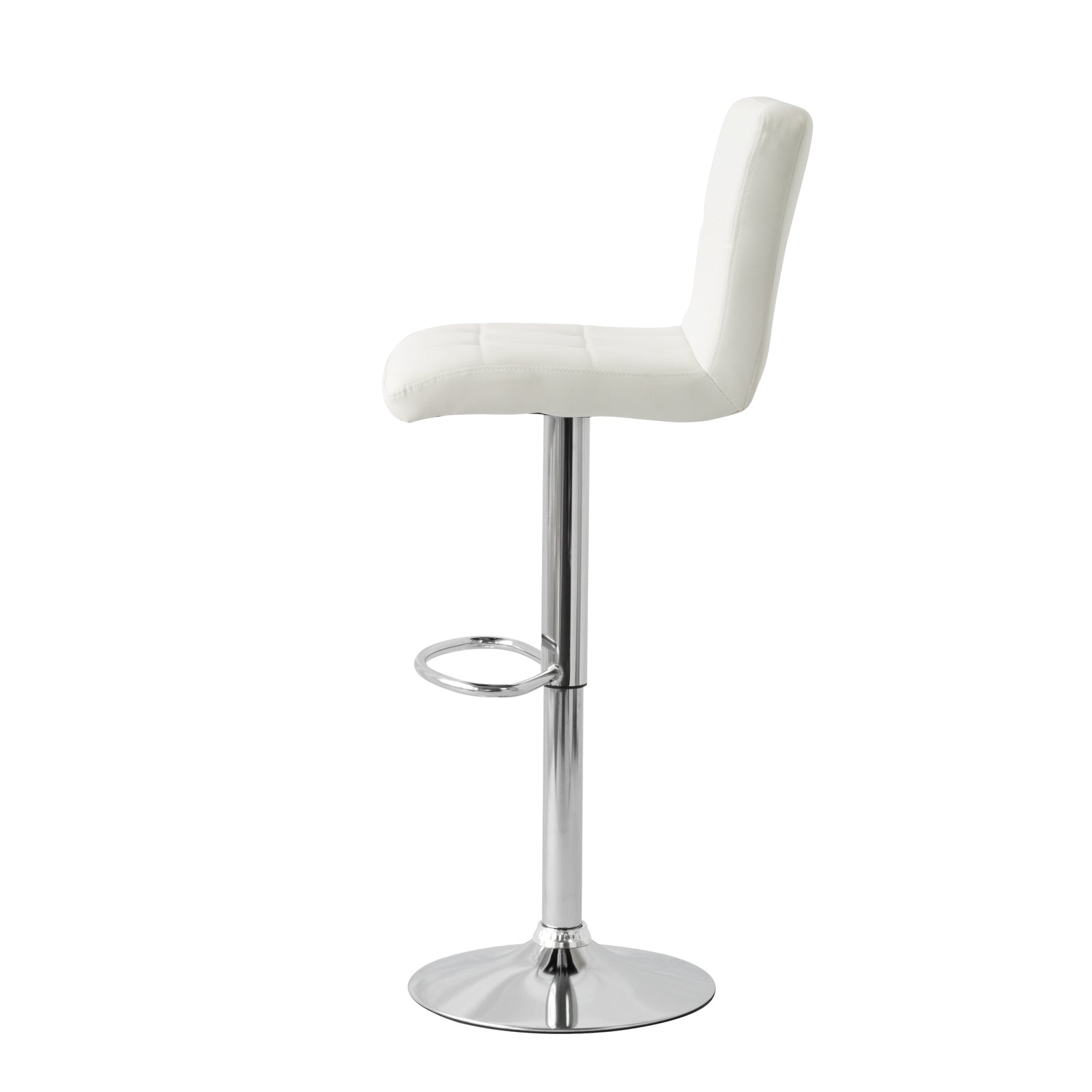 2 Tall Back Paddled Leather Barstools (White), 90-110cm V196-BS521W