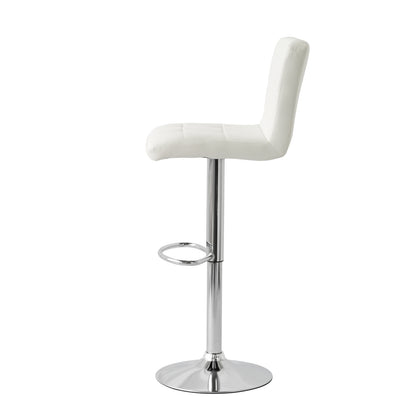 2 Tall Back Paddled Leather Barstools (White), 90-110cm V196-BS521W