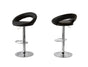 2 Curve Leather Barstools (Black) w/ Adjustable Height, 78-99cm V196-BS522B_K