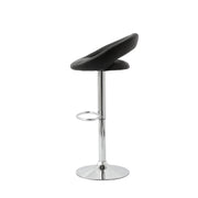 2 Curve Leather Barstools (Black) w/ Adjustable Height, 78-99cm V196-BS522B_K