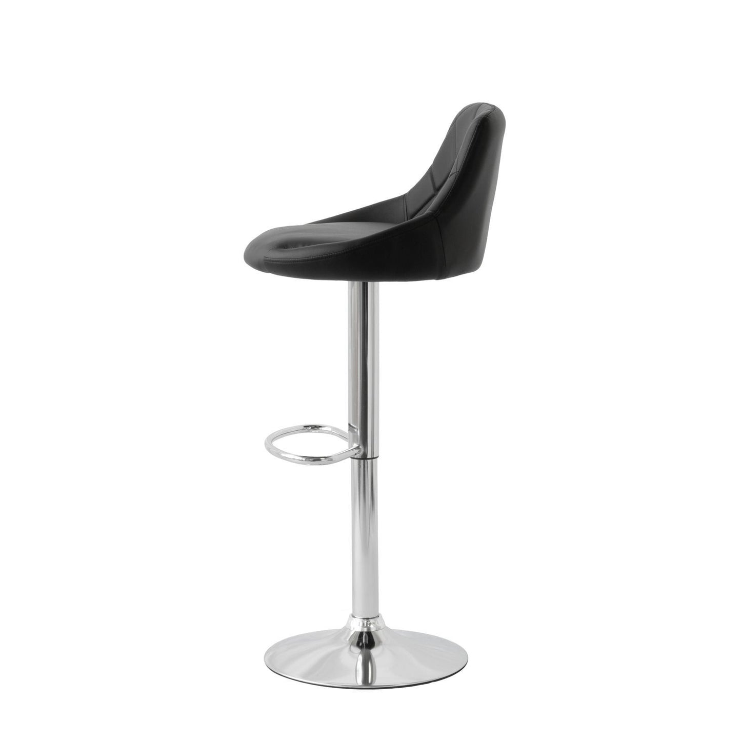 2 Diamond Style Padded Leather Barstools (Black) w/ Adjustable Height V196-BS524B_K