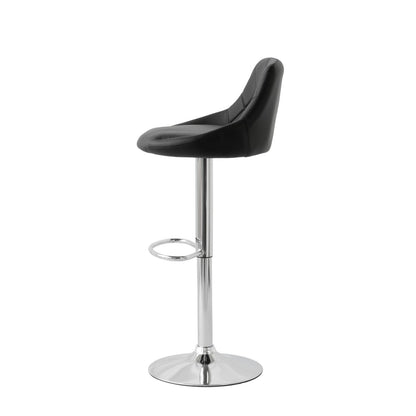 2 Diamond Style Padded Leather Barstools (Black) w/ Adjustable Height V196-BS524B_K
