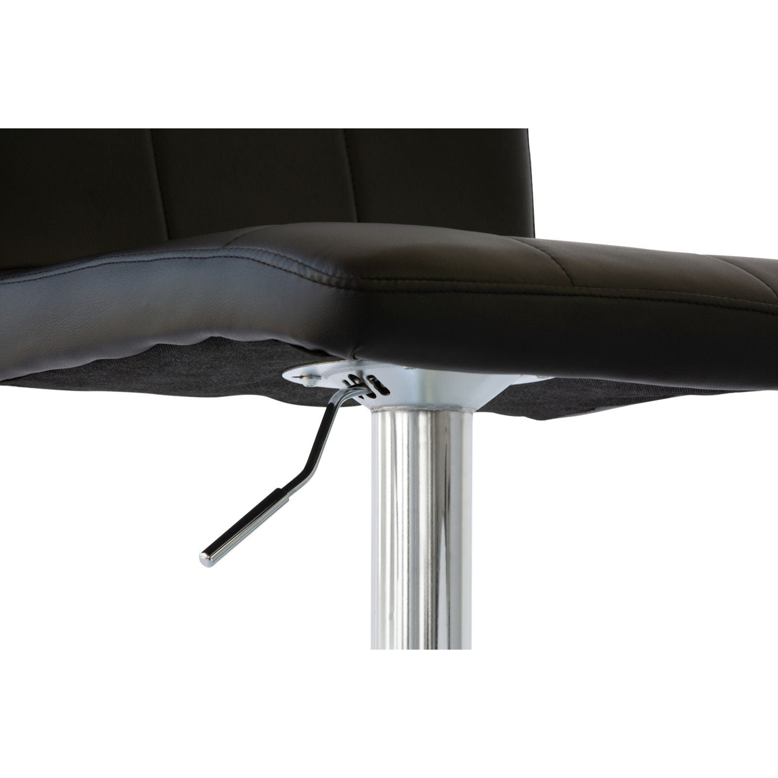 2 Diamond Style Padded Leather Barstools (Black) w/ Adjustable Height V196-BS524B_K