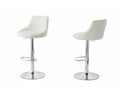 2 Diamond Style Padded Leather Barstools (White) w/ Adjustable Height V196-BS524W_K