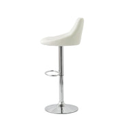 2 Diamond Style Padded Leather Barstools (White) w/ Adjustable Height V196-BS524W_K