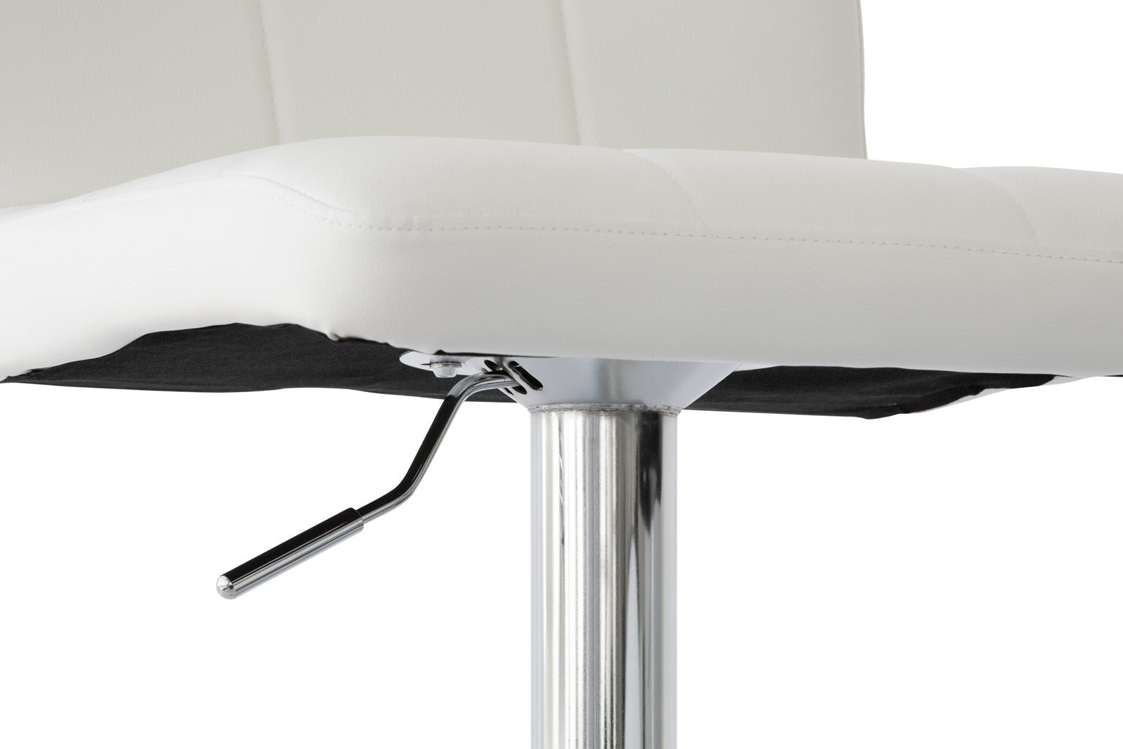 2 Diamond Style Padded Leather Barstools (White) w/ Adjustable Height V196-BS524W_K