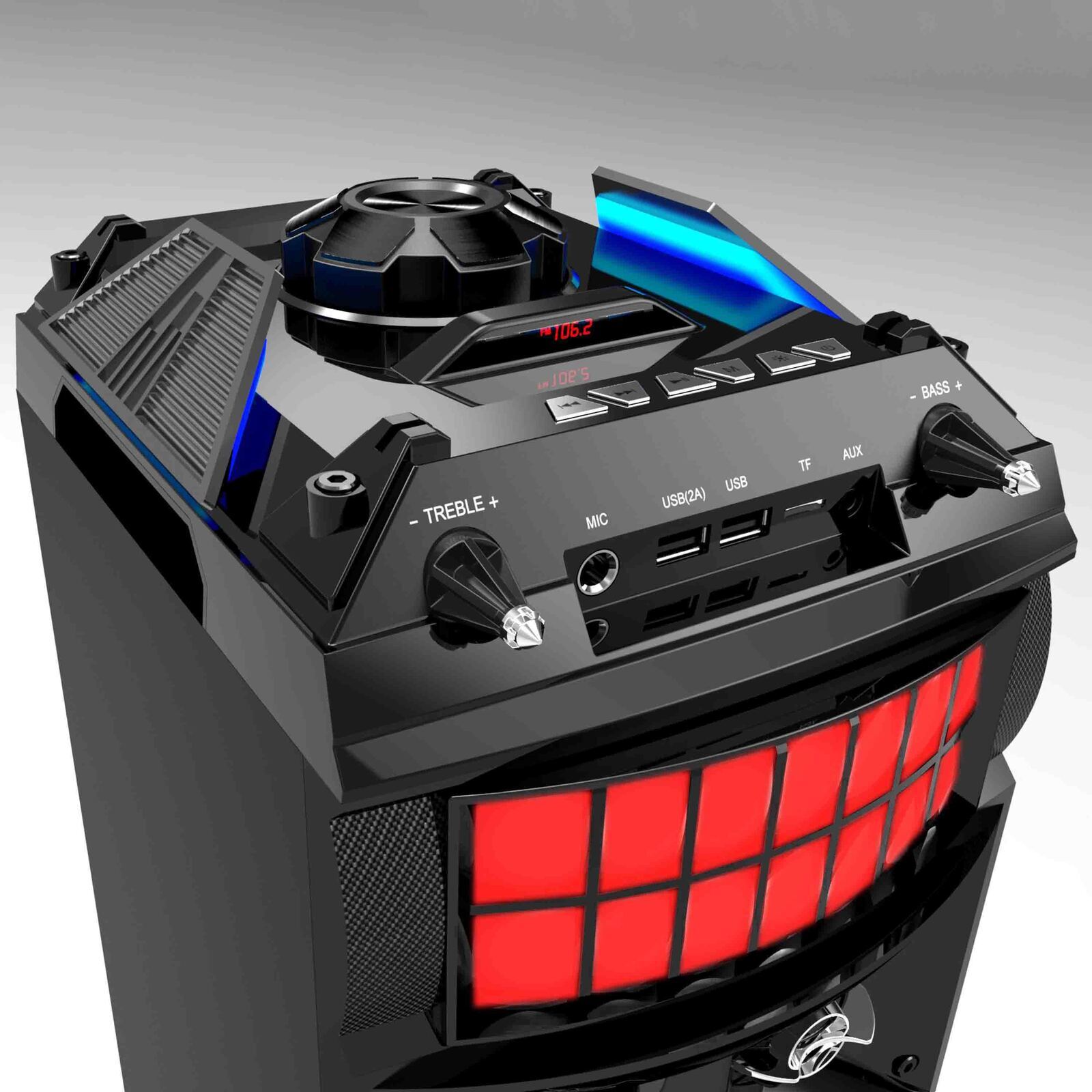 LED Stage Lights Portable Wireless Streaming Speaker with 80W RMS V196-BT9350