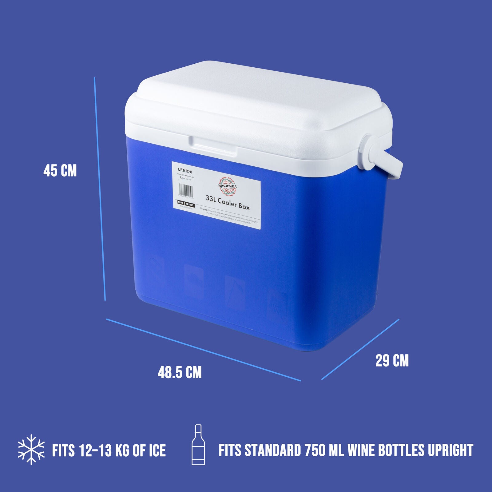 33L Portable Cooler Box Ice Chest for Picnic, Camping, Fishing, Caravan V196-CB33