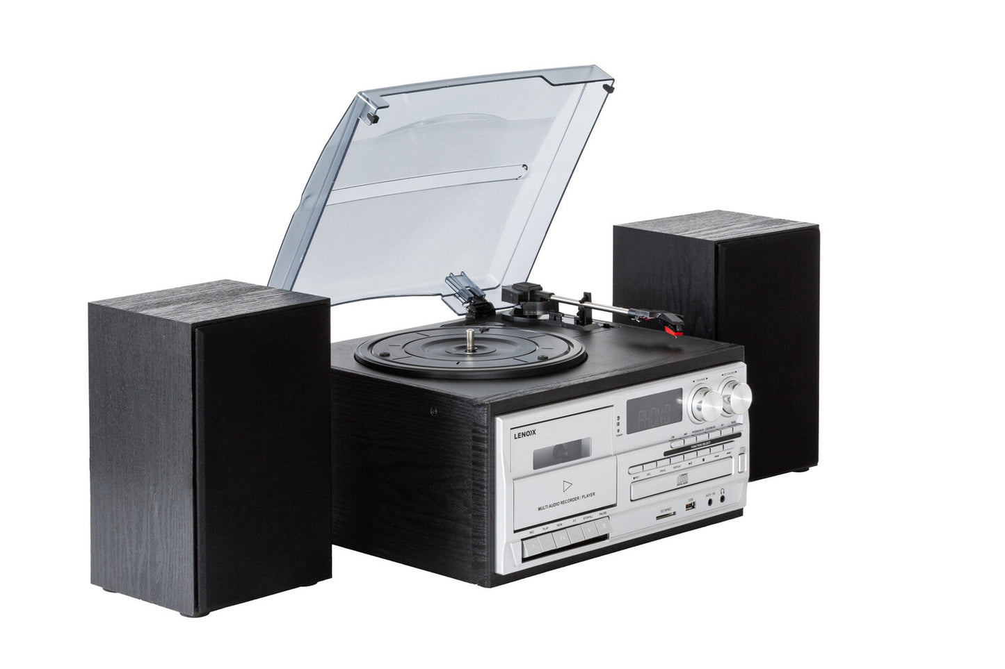 Audio Home Entertainment System (Black) Turntable, CDs, Vinyl, Wireless Streaming & More V196-CD114BL