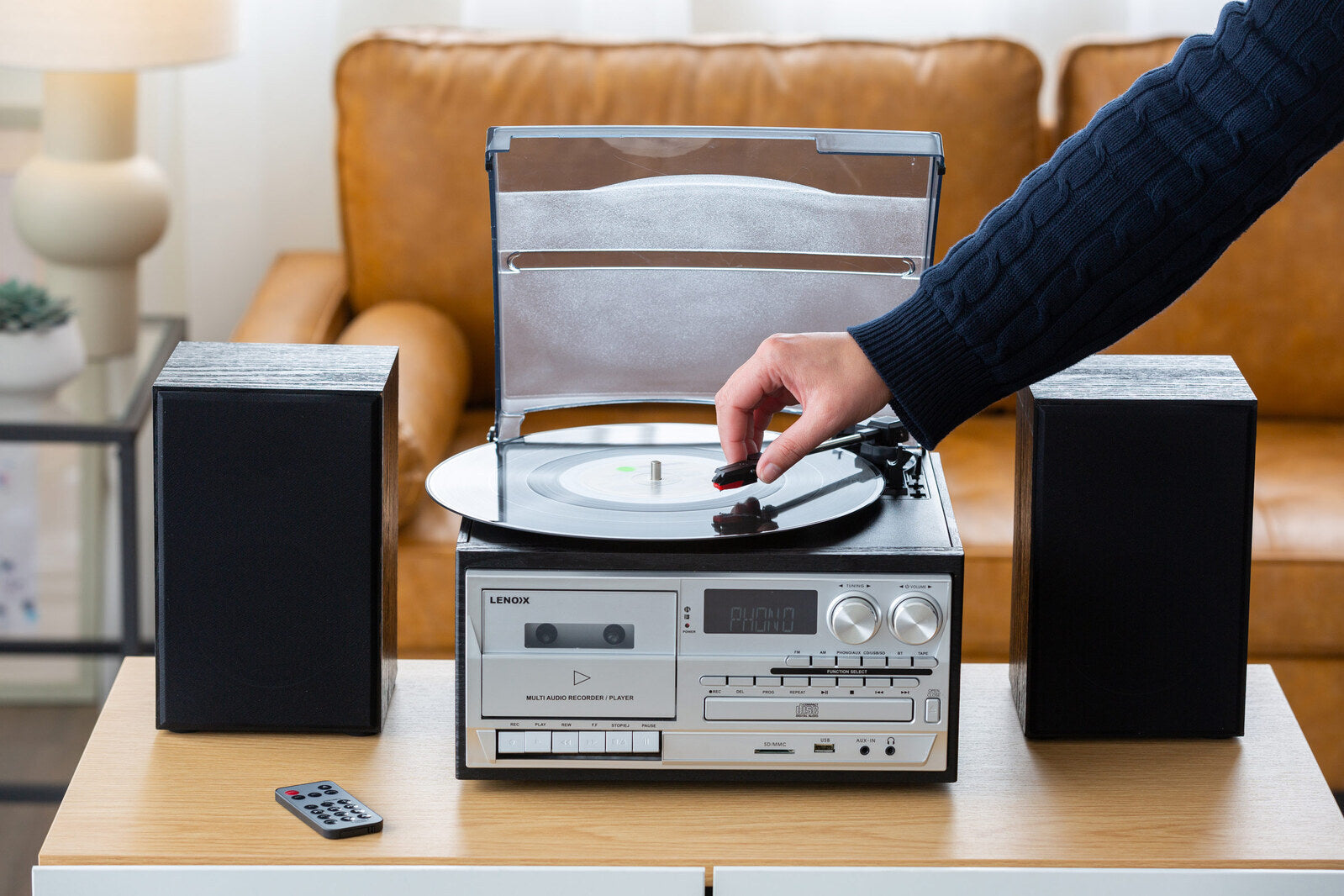 Audio Home Entertainment System (Black) Turntable, CDs, Vinyl, Wireless Streaming & More V196-CD114BL