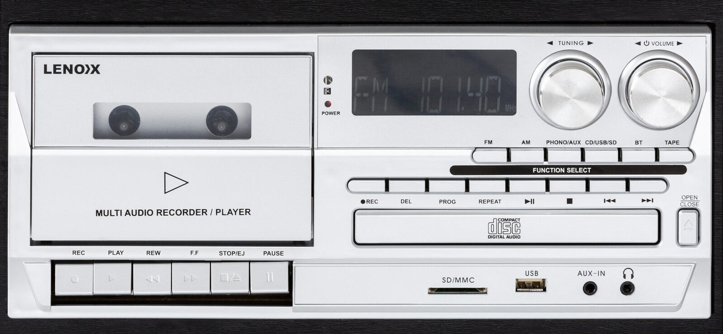Audio Home Entertainment System (Black) Turntable, CDs, Vinyl, Wireless Streaming & More V196-CD114BL