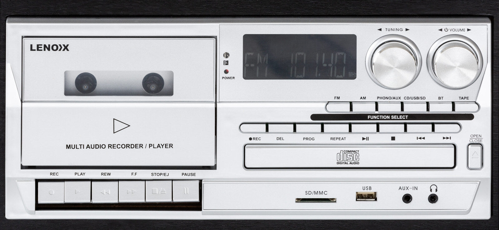 Audio Home Entertainment System (Black) Turntable, CDs, Vinyl, Wireless Streaming & More V196-CD114BL