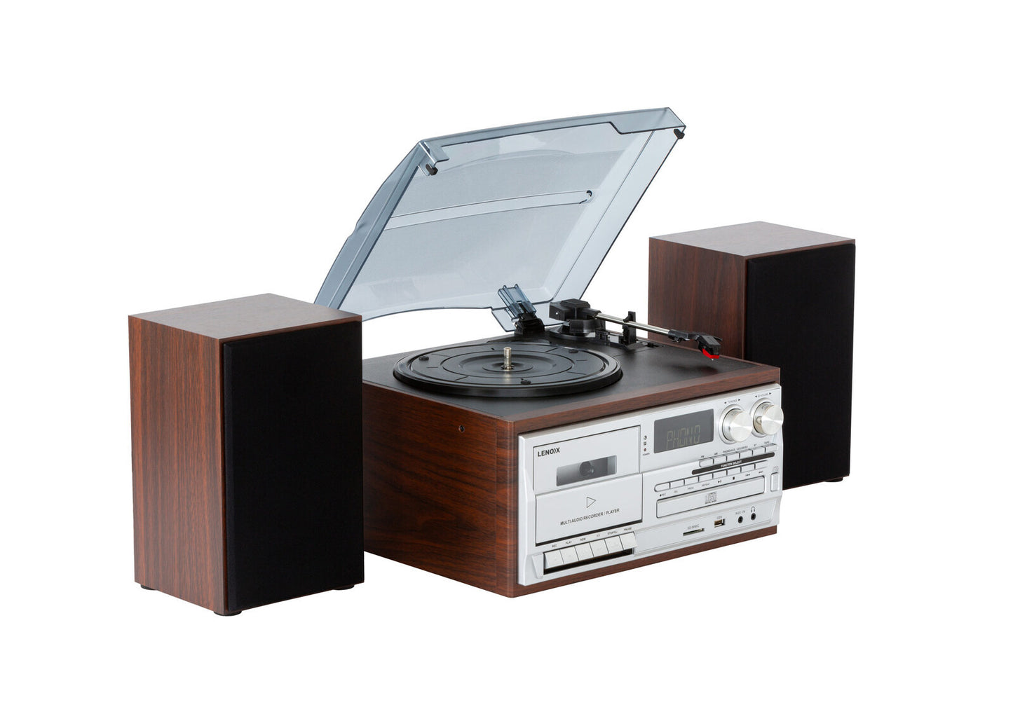 Audio Home Entertainment System (Brown) Turntable, CDs, Vinyl, Wireless Streaming & More V196-CD114BR