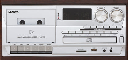 Audio Home Entertainment System (Brown) Turntable, CDs, Vinyl, Wireless Streaming & More V196-CD114BR