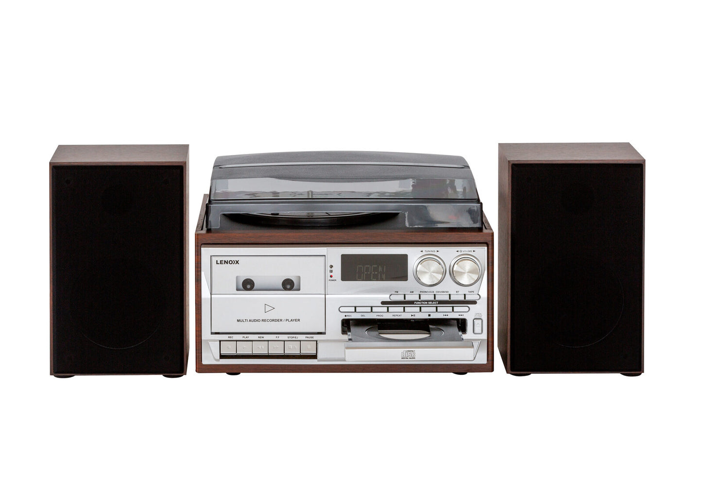 Audio Home Entertainment System (Brown) Turntable, CDs, Vinyl, Wireless Streaming & More V196-CD114BR