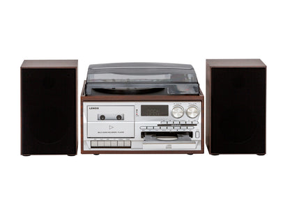 Audio Home Entertainment System (Brown) Turntable, CDs, Vinyl, Wireless Streaming & More V196-CD114BR