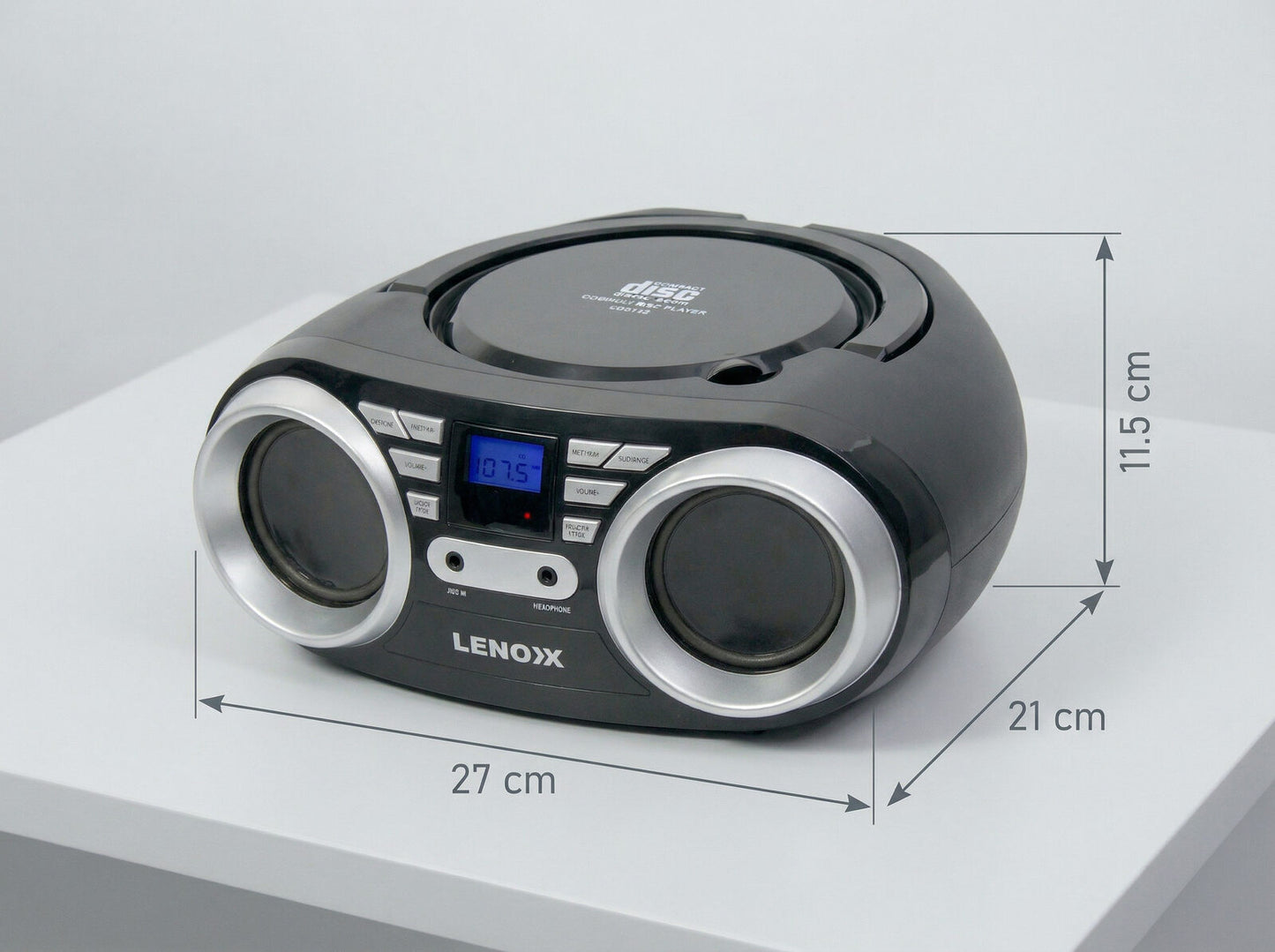 Portable CD Player (Black) 4W Speaker with FM Radio & AUX In V196-CD813B