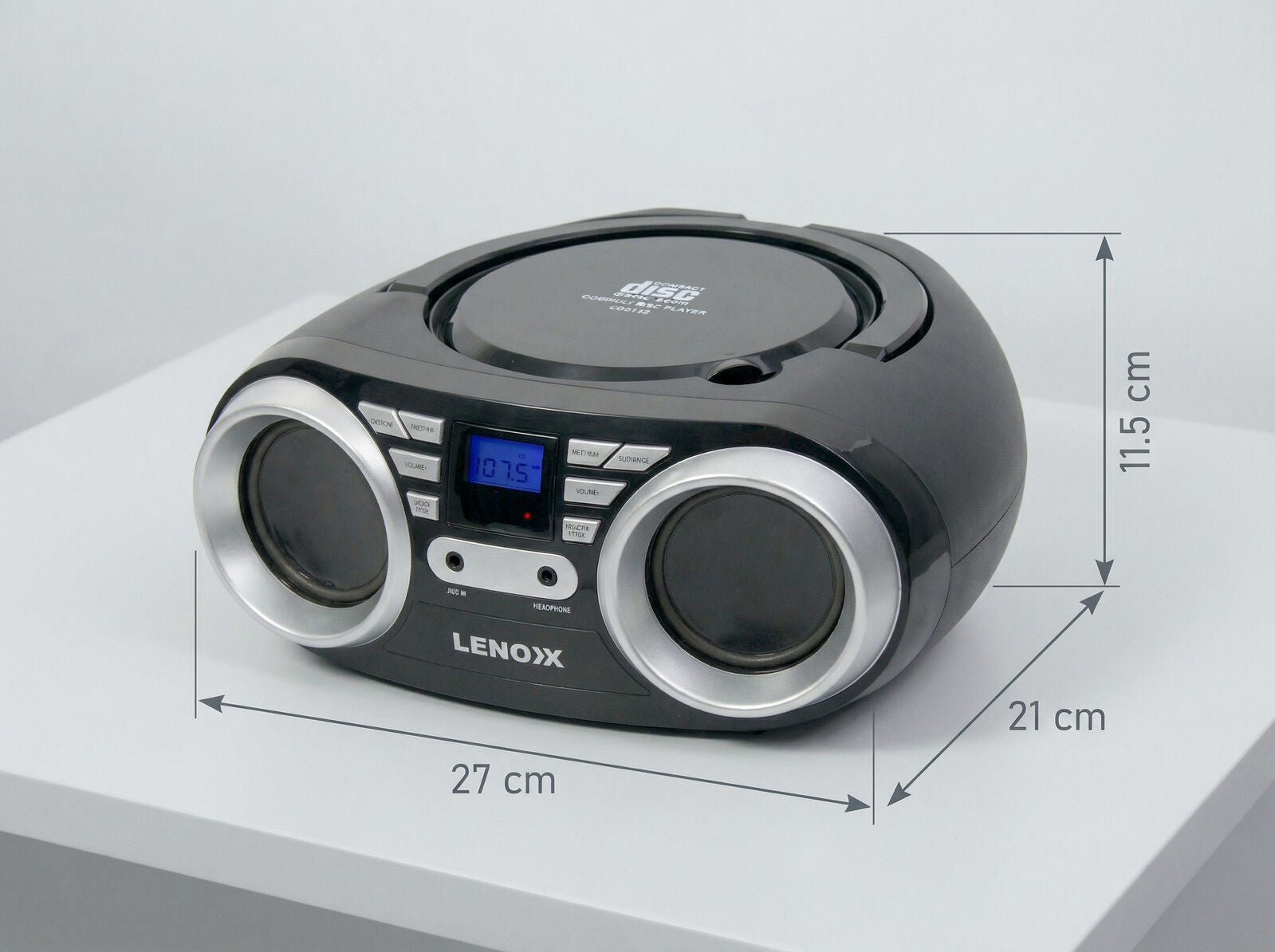 Portable CD Player (Black) 4W Speaker with FM Radio & AUX In V196-CD813B