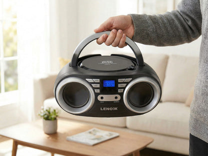 Portable CD Player (Black) 4W Speaker with FM Radio & AUX In V196-CD813B