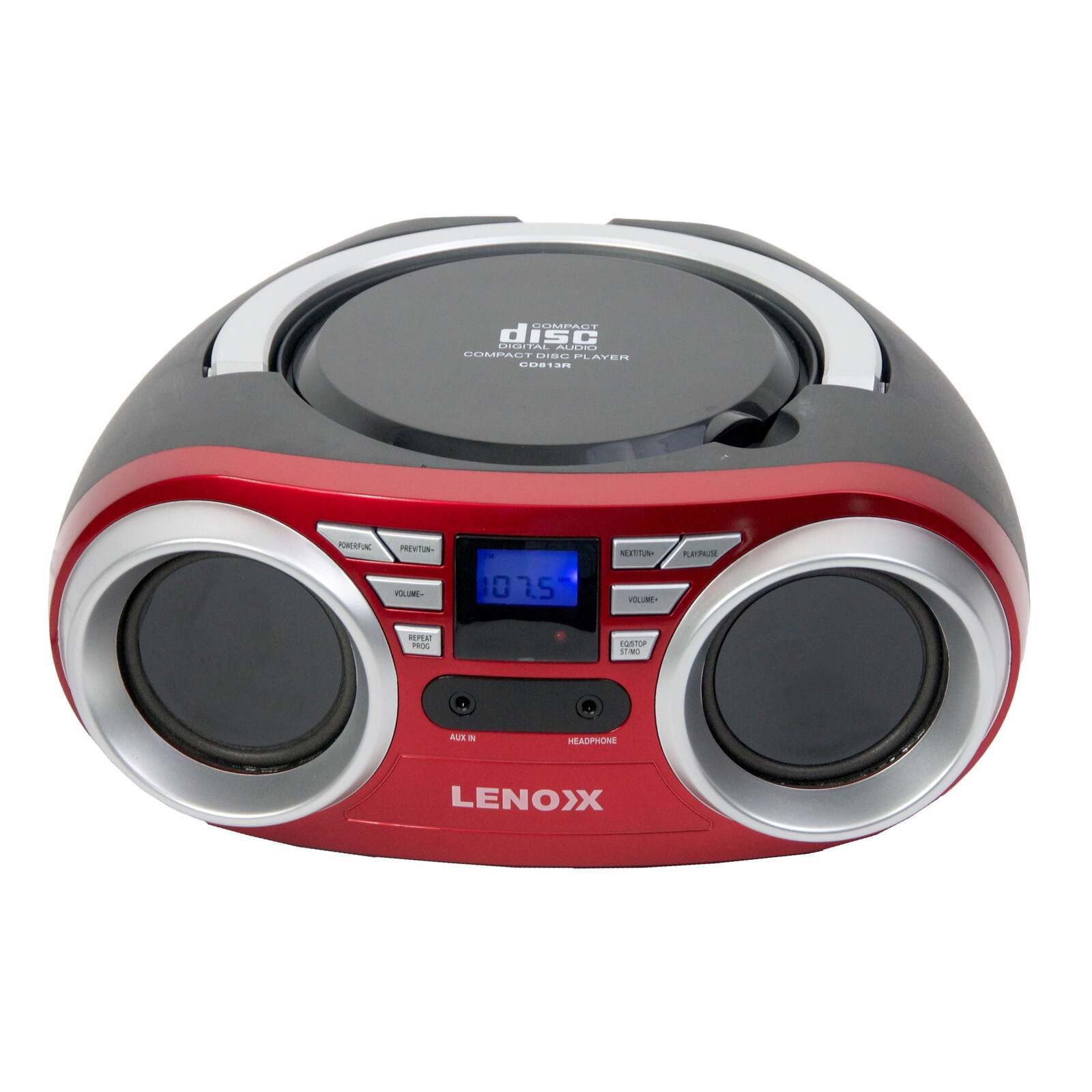 Portable CD Player (Red) 4W Speaker with FM Radio & AUX In V196-CD813R