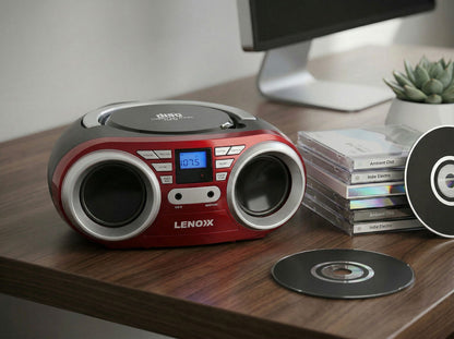 Portable CD Player (Red) 4W Speaker with FM Radio & AUX In V196-CD813R