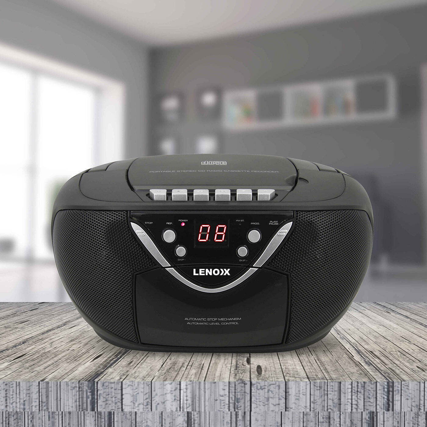 Portable CD/Cassette Player with AM/FM Radio Speaker V196-CD815