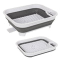 Collapsible Dish Rack with Utensil Section Space-Saving Drying Rack for Compact Kitchens & Camping V196-CDR10