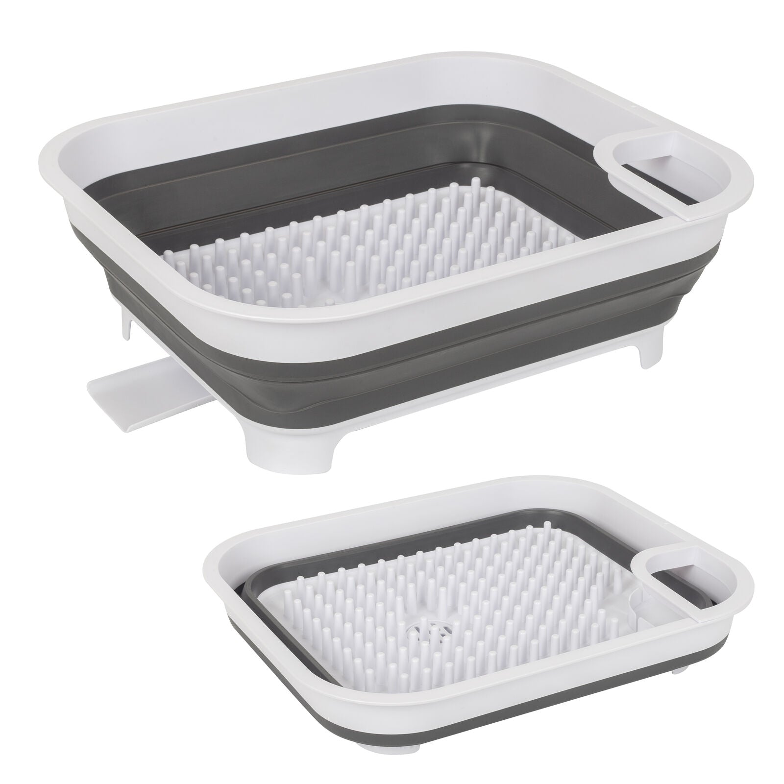 Collapsible Dish Rack with Utensil Section Space-Saving Drying Rack for Compact Kitchens & Camping V196-CDR10