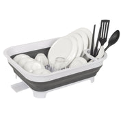 Collapsible Dish Rack with Utensil Section Space-Saving Drying Rack for Compact Kitchens & Camping V196-CDR10
