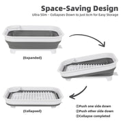 Collapsible Dish Rack with Utensil Section Space-Saving Drying Rack for Compact Kitchens & Camping V196-CDR10