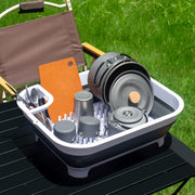 Collapsible Dish Rack with Utensil Section Space-Saving Drying Rack for Compact Kitchens & Camping V196-CDR10