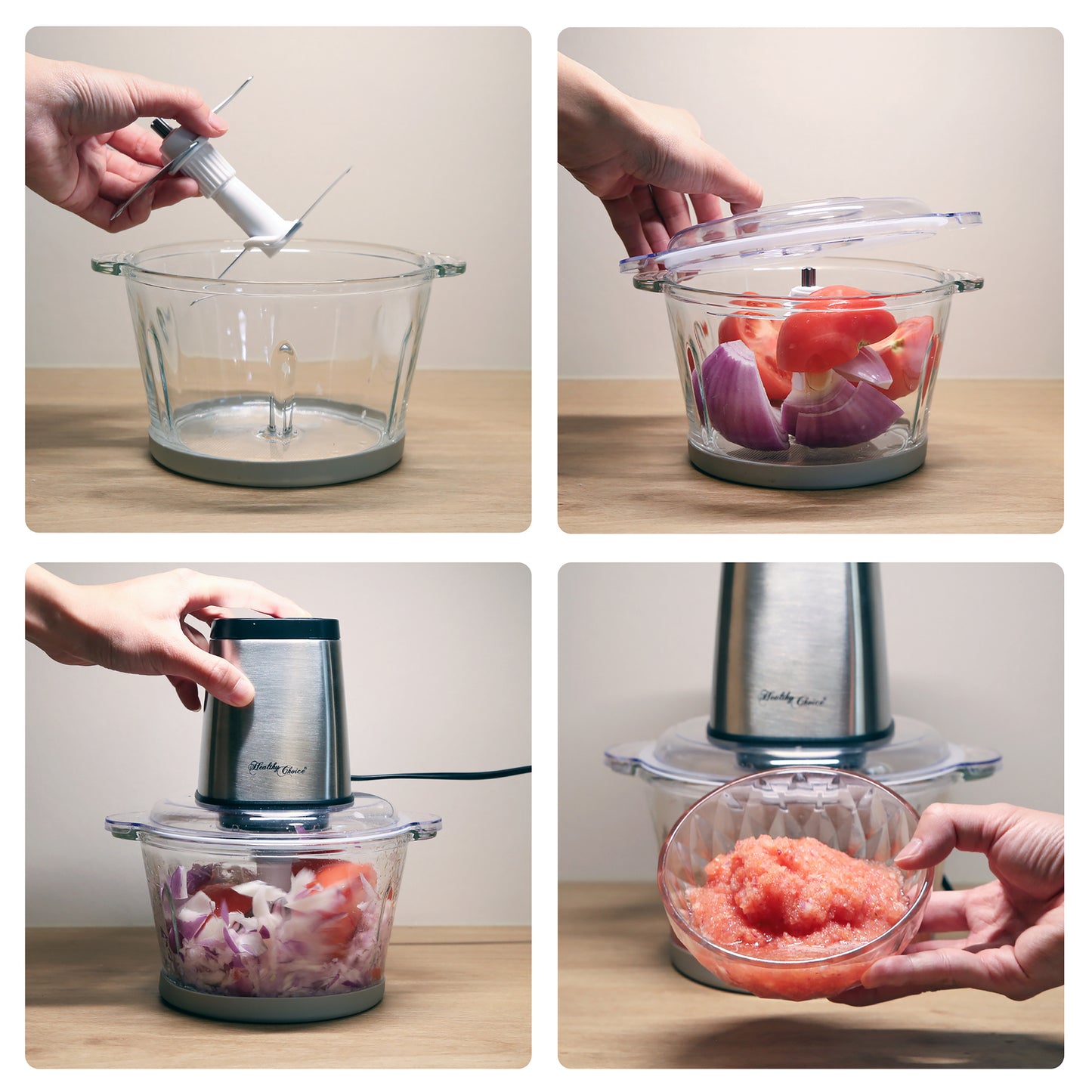 Large Powerful Food Chopper/ Stainless Steel/ 2kg Capacity/ 300W V196-CH200