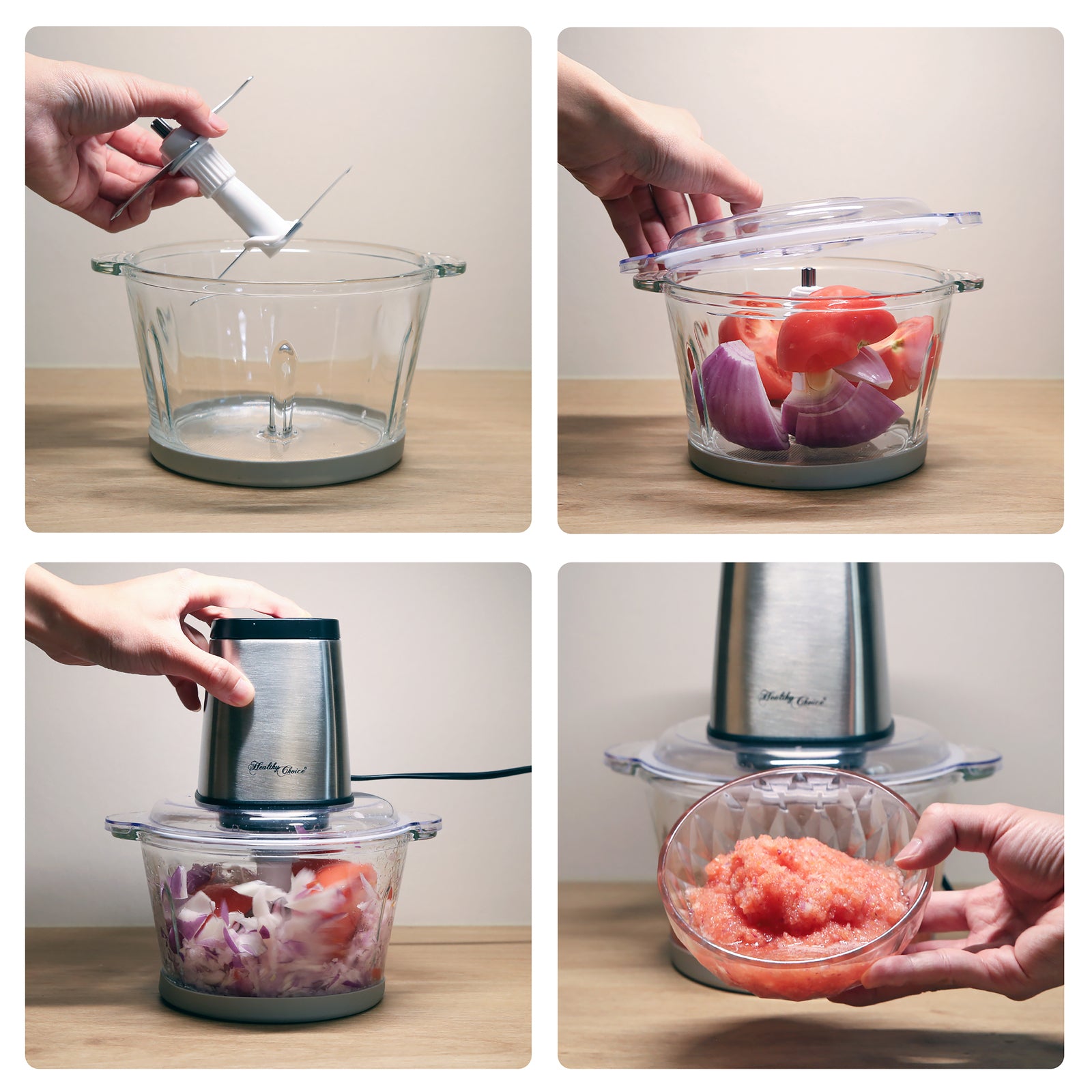 Large Powerful Food Chopper/ Stainless Steel/ 2kg Capacity/ 300W V196-CH200