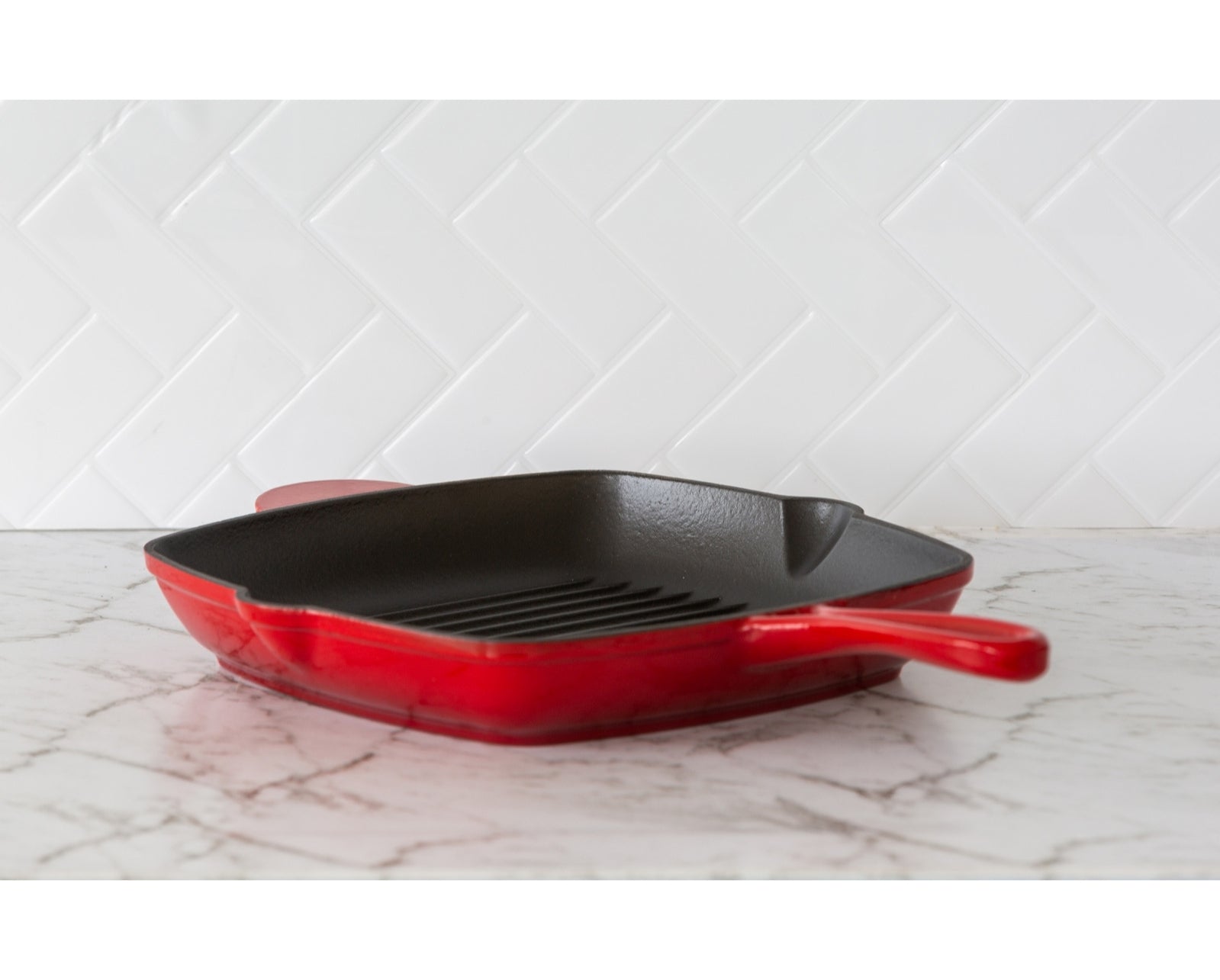 Enamelled Cast Iron Square Grill Pan (44 x 30 x 4.7 cm) - Red V196-CIFP03
