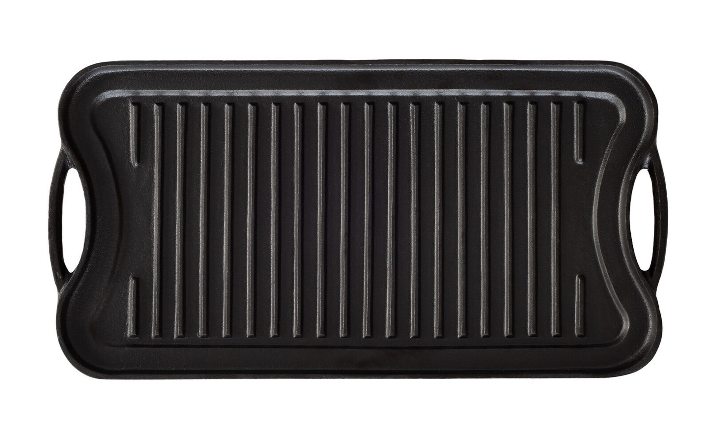 Oil-seasoned Ready to use 50.7x25.8cm Reversible Cast Iron Grill - Black V196-CIGP05