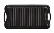 Oil-seasoned Ready to use 50.7x25.8cm Reversible Cast Iron Grill - Black V196-CIGP05
