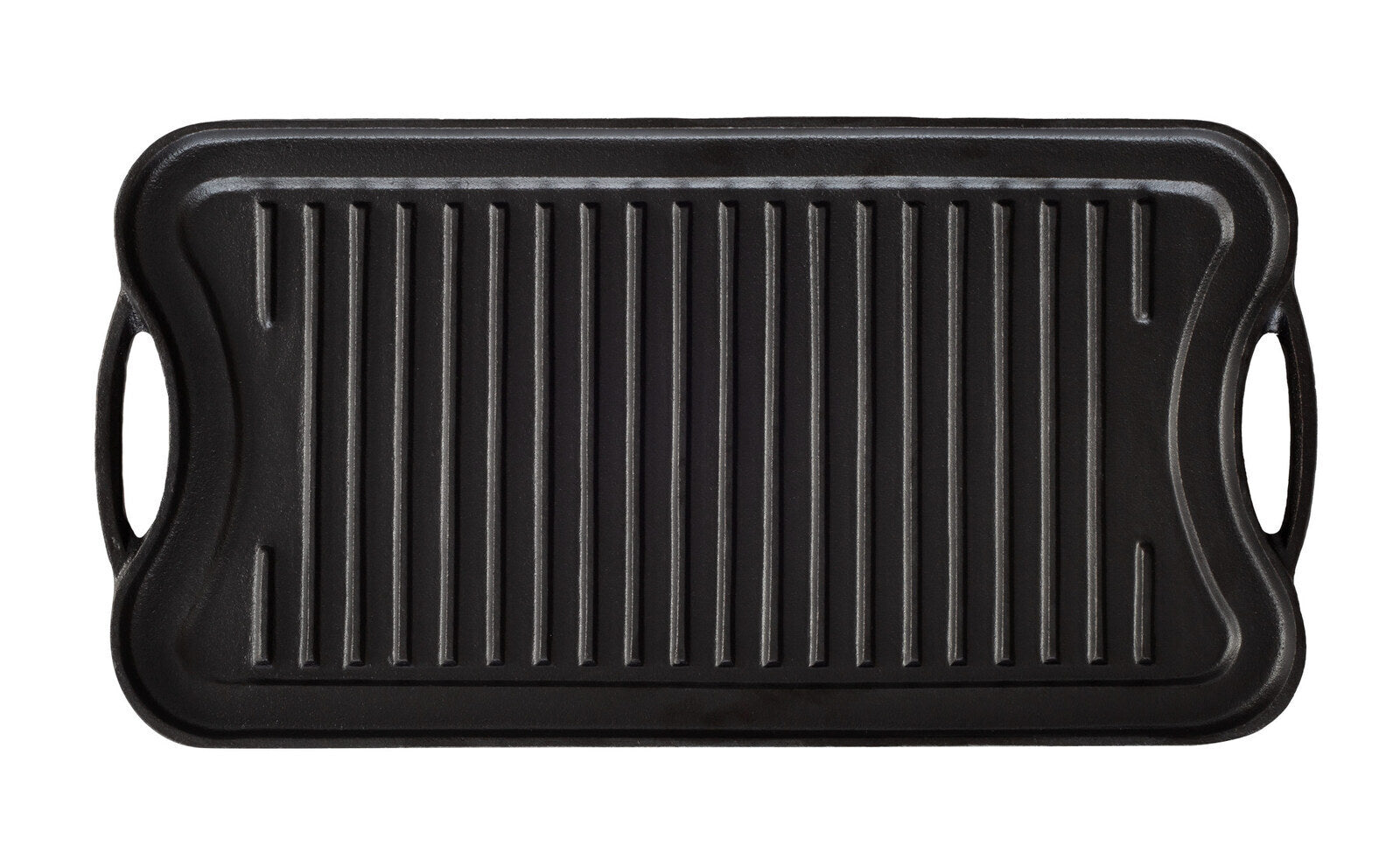 Oil-seasoned Ready to use 50.7x25.8cm Reversible Cast Iron Grill - Black V196-CIGP05